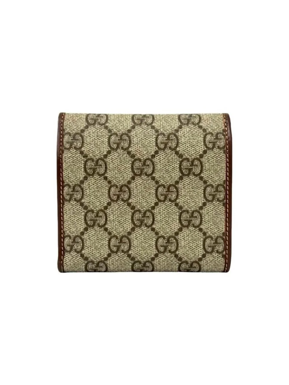 ★SOLD★ Gucci GG Supreme Leather Trifold Wallet Mini Coin Case Card Brown - Picture 2 of 10